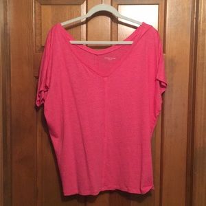 Eileen Fisher 100% Linen Bright Coral Top